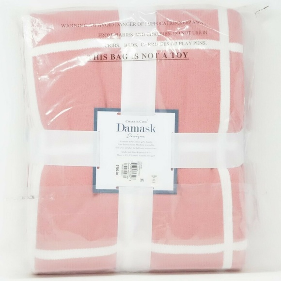 Charter Club Damask Designs Reversible Windowpane 50" x 60" Cotton Blend Throw - Picture 2 of 3